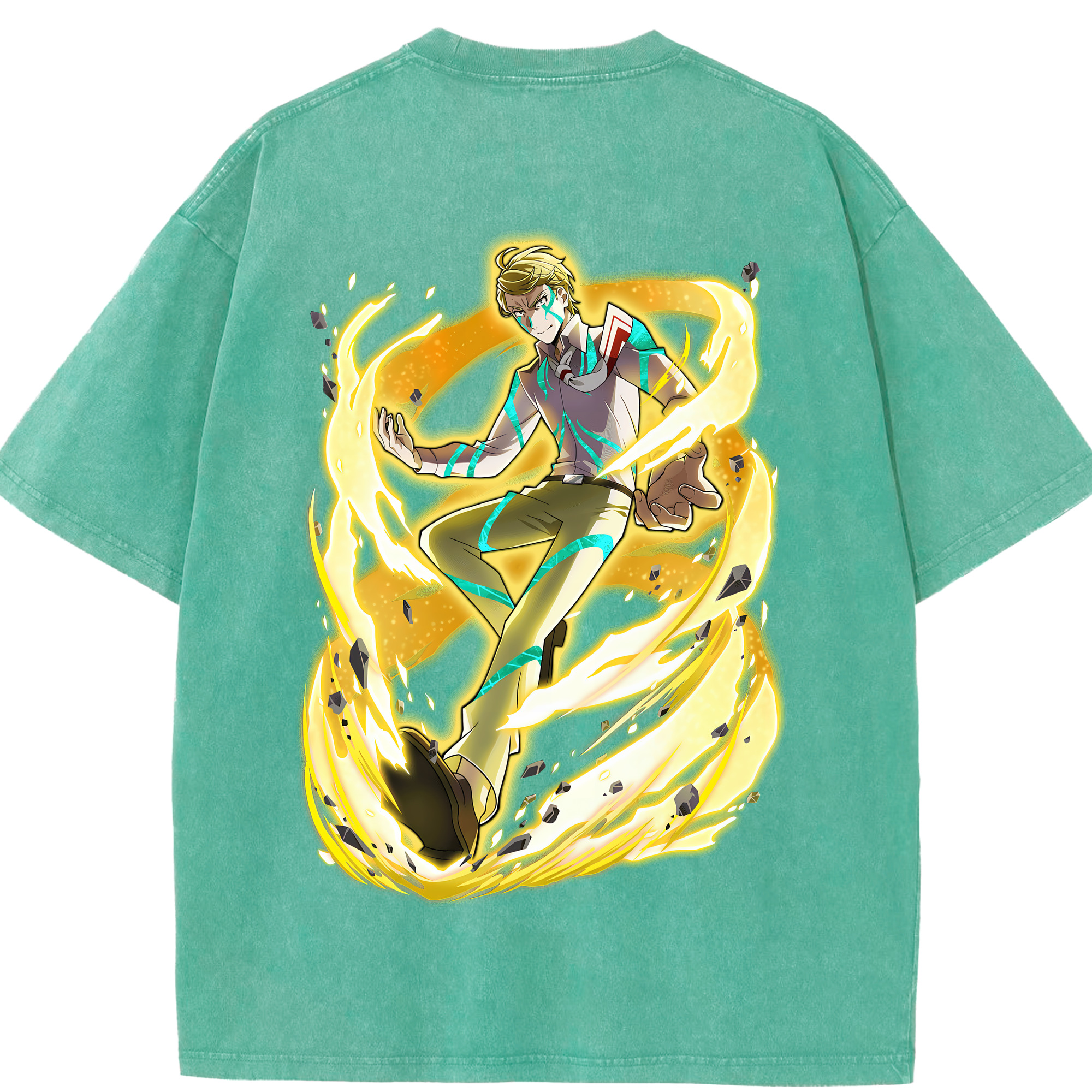 （画像用） 文豪ストレイドッグス Bungo Stray Dogs 綿100% ヴィンテージ風 半袖Tシャツ（背面プリント）
